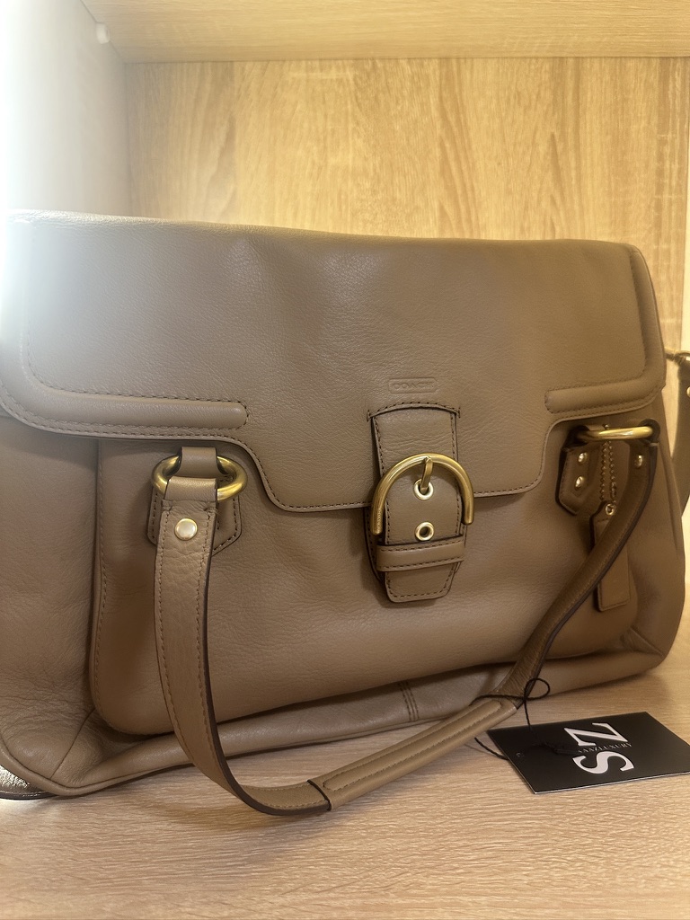 Coach Buckle Flap Leather Shoulder Bag